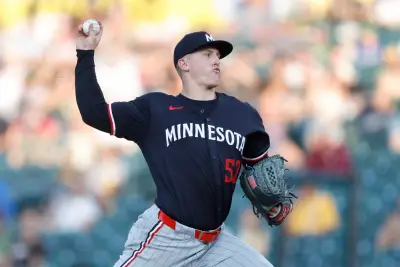 Zebby Matthews throws live batting practice for Twins
